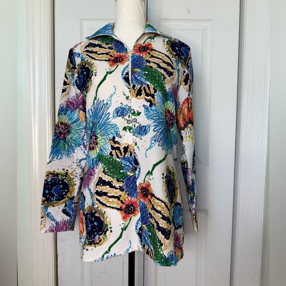 1960s/ 70s Groovy Psychedelic Flower Power Crayola Colorful Dress